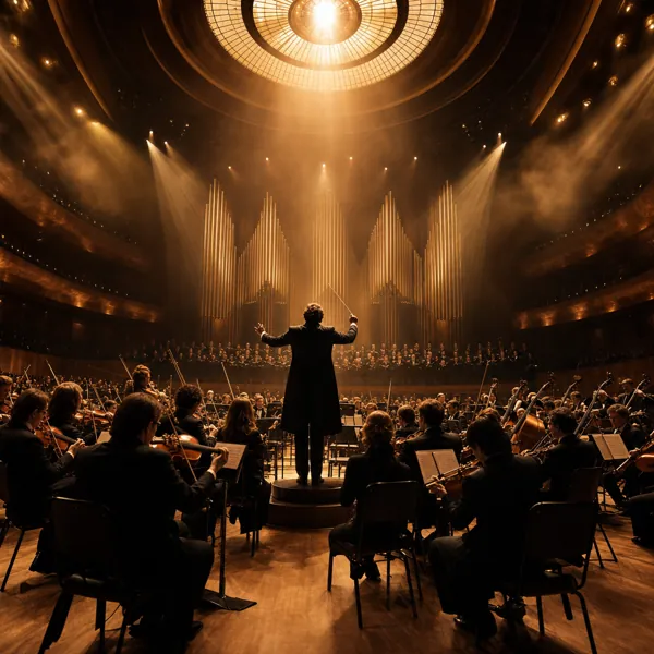 Cinematic orchestral music style, AI image by Pixazo