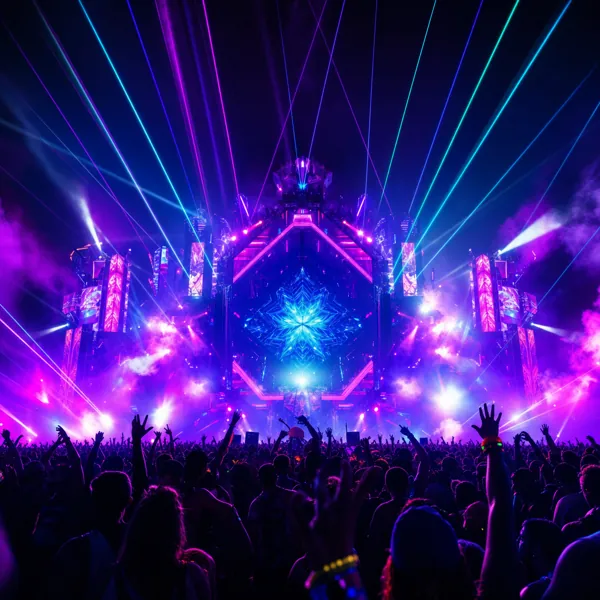EDM music style, AI image by Pixazo