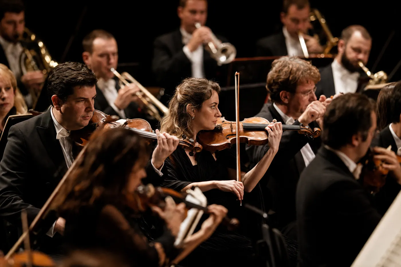 Cinematic orchestra performing, AI image by Pixazo
