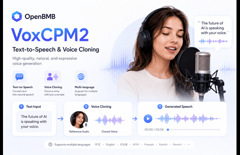 Openbmb VoxCPM2 text to speech model on Pixazo