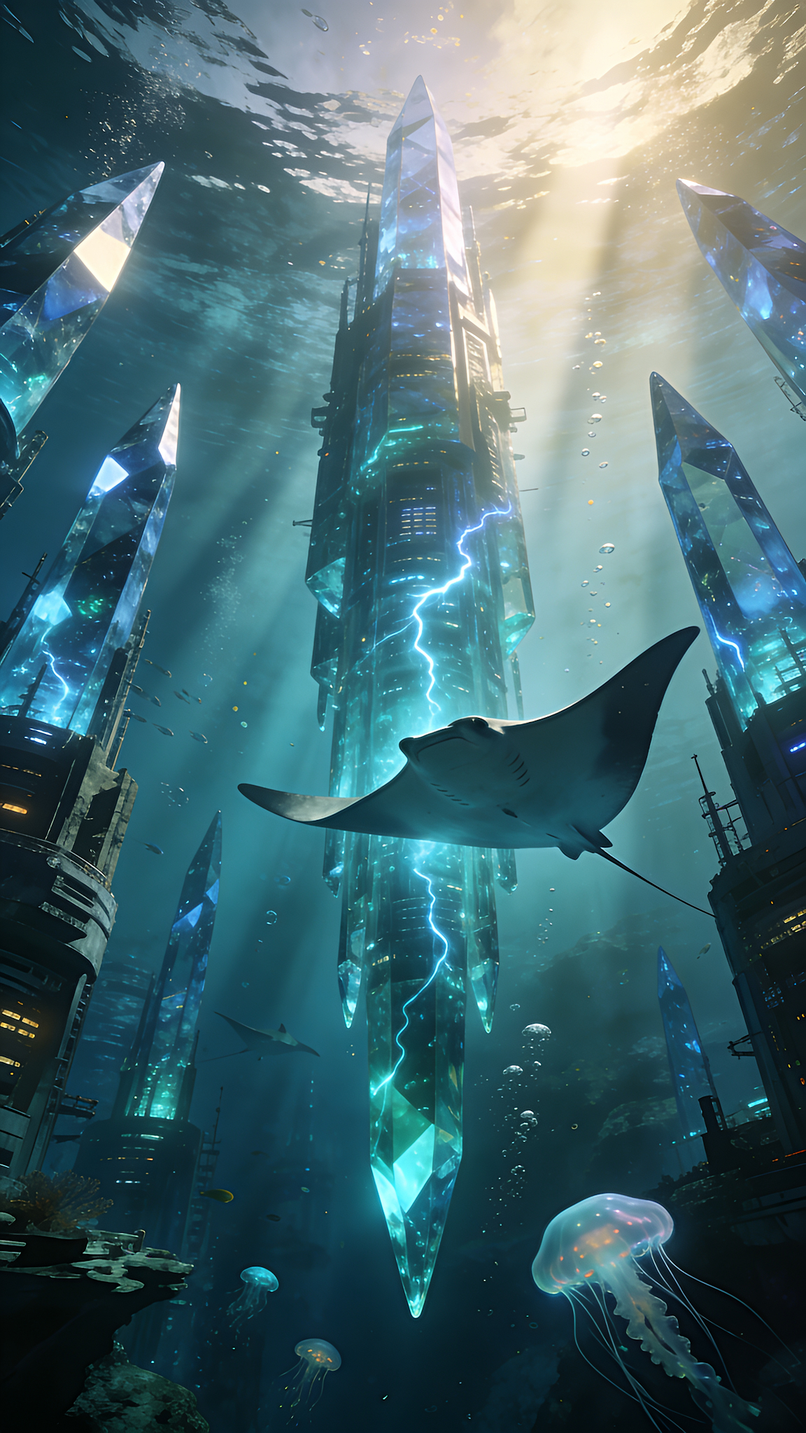 Underwater crystal city